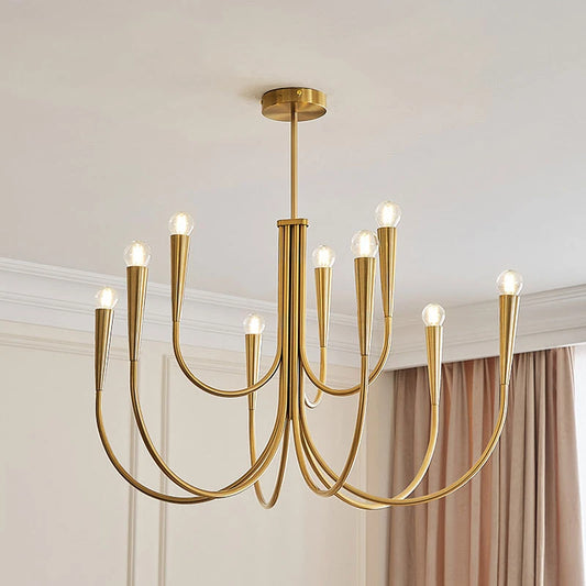 Modern Gold Nordic Chandelier | Stylish LED Hanging Lamp for Dining & Living Spaces