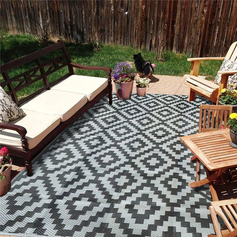 Easy Cleaning Patio Hollow Woven 6x9 Outdoor Rug