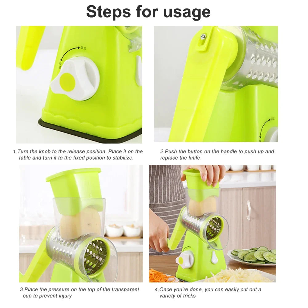 Multifunctional Vegetable Cutter & Slicer - Roller Chopper for Kitchen