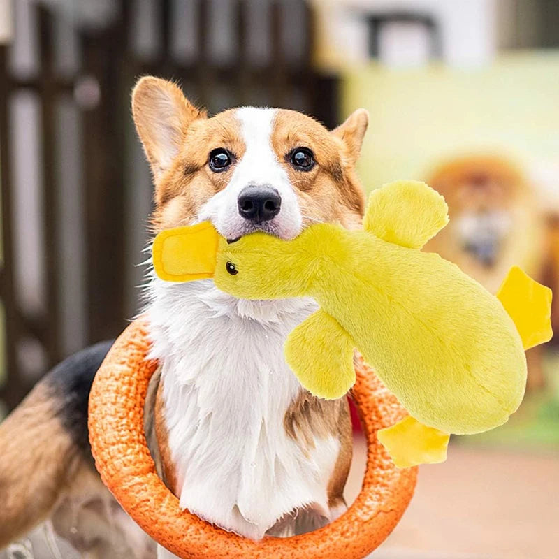 Interactive Plush Duck Toy for Dogs: Squeaky Fun for Every Pup!