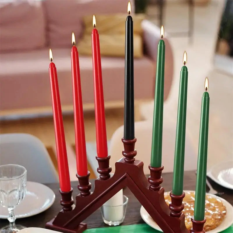 Festive Kwanzaa Candle Set – 7pcs Vibrant Paraffin Wax Candles for Holiday Celebrations