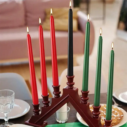 Festive Kwanzaa Candle Set – 7pcs Vibrant Paraffin Wax Candles for Holiday Celebrations