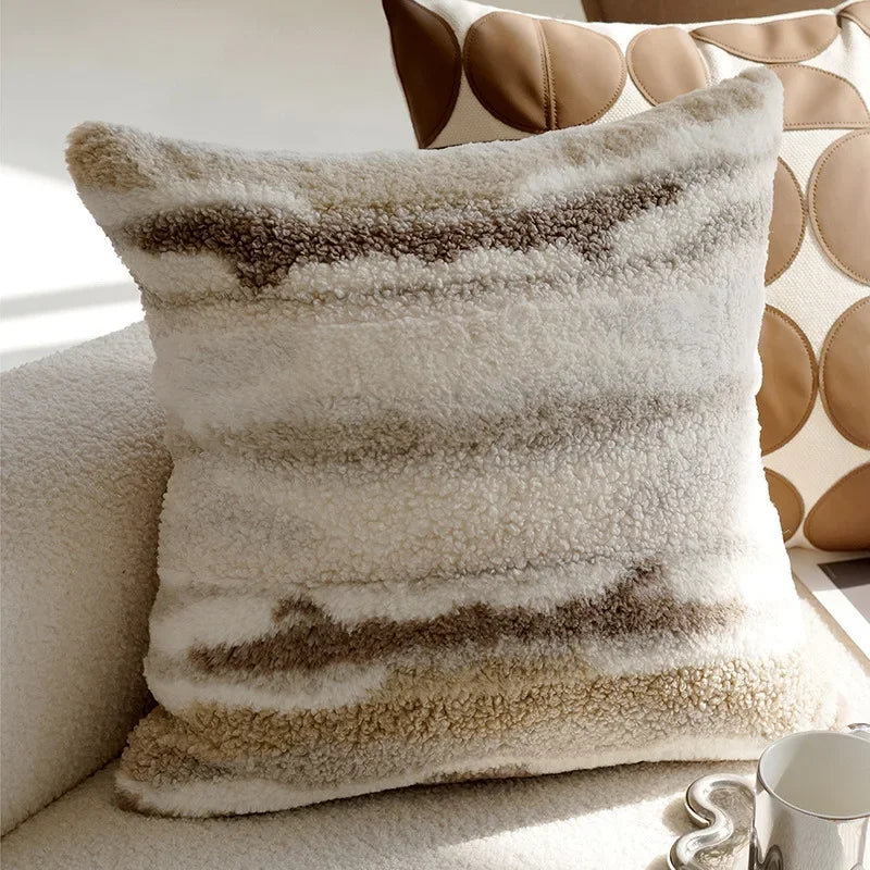 Boho Faux Wool Throw Pillow Covers - Plush Comfort in 14 Stylish Designs