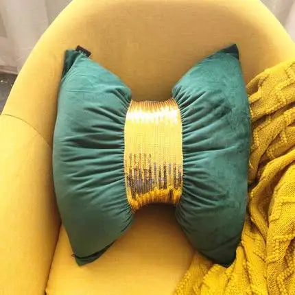 Introducing the Fashion Sequin Bow Pillow – Elegance Redefined