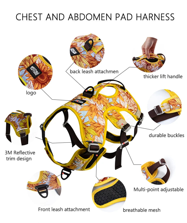 Breathable Reflective Dog Harness – No-Pull Adjustable Safety Vest