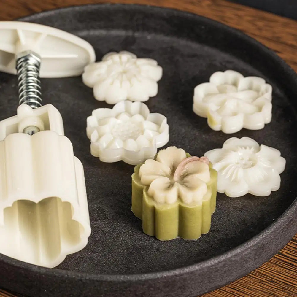 3D Cherry Sakura Blossom Mooncake Mold Set