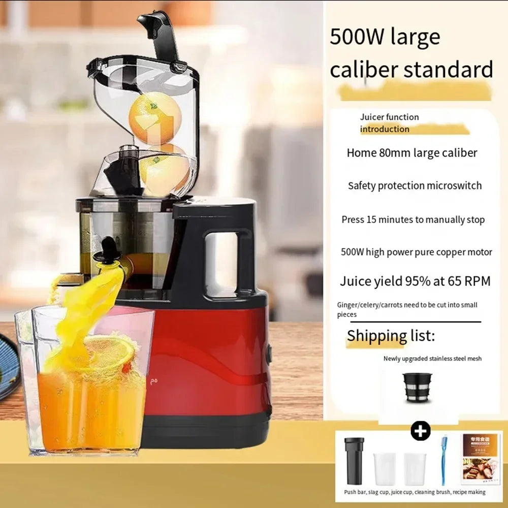 Houselin 500W Slow Cold Press Juicer with 7-Inch Feed Chute