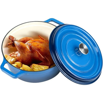 4.5-6.5 Quart Enameled Cast Iron Dutch Oven with Lid & Dual Handles