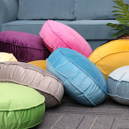 45x45cm Plush Velvet Round Pouf Tatami Cushion – Cozy Comfort for Any Room