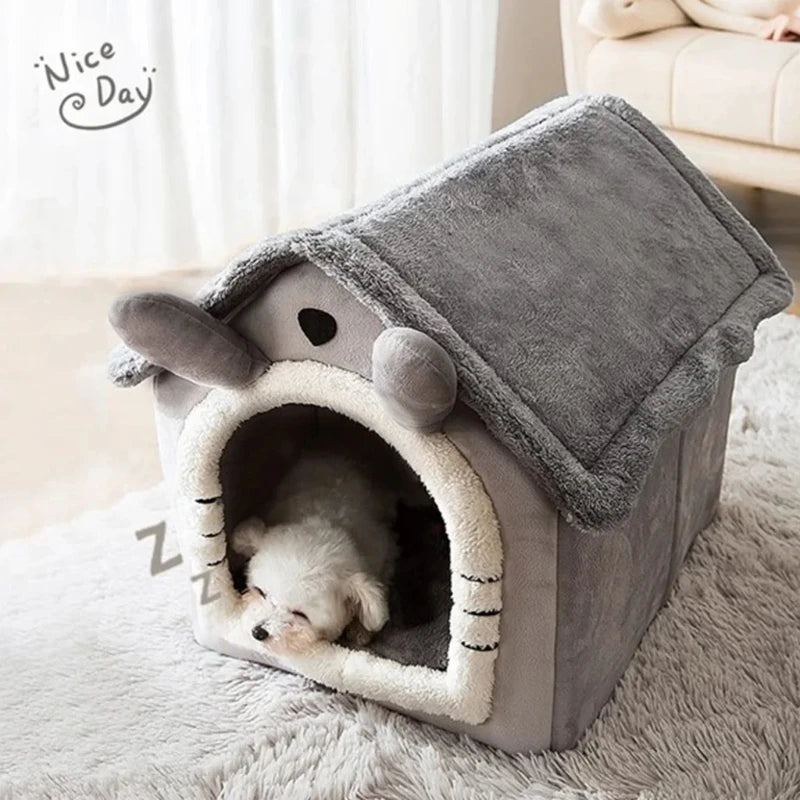 Cozy Winter Pet Nest – Warm Tent Bed for Dogs & Cats