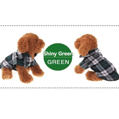 Pet Clothes for Small Dogs and Cats - Plaid Fall and Winter Shirt