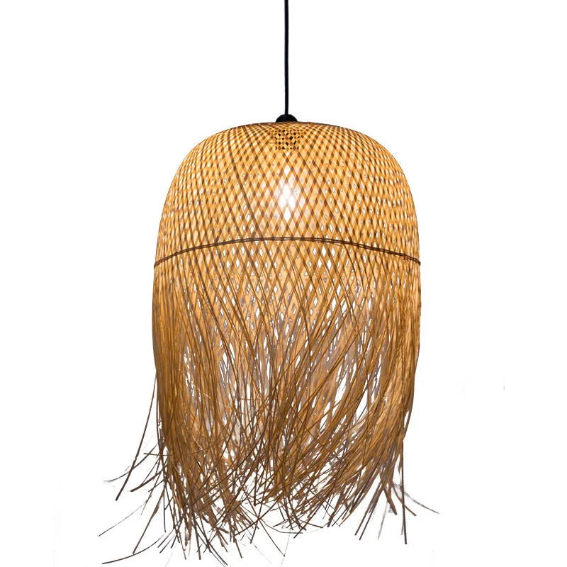 Southeast Asian Hand-Woven Bamboo Chandelier