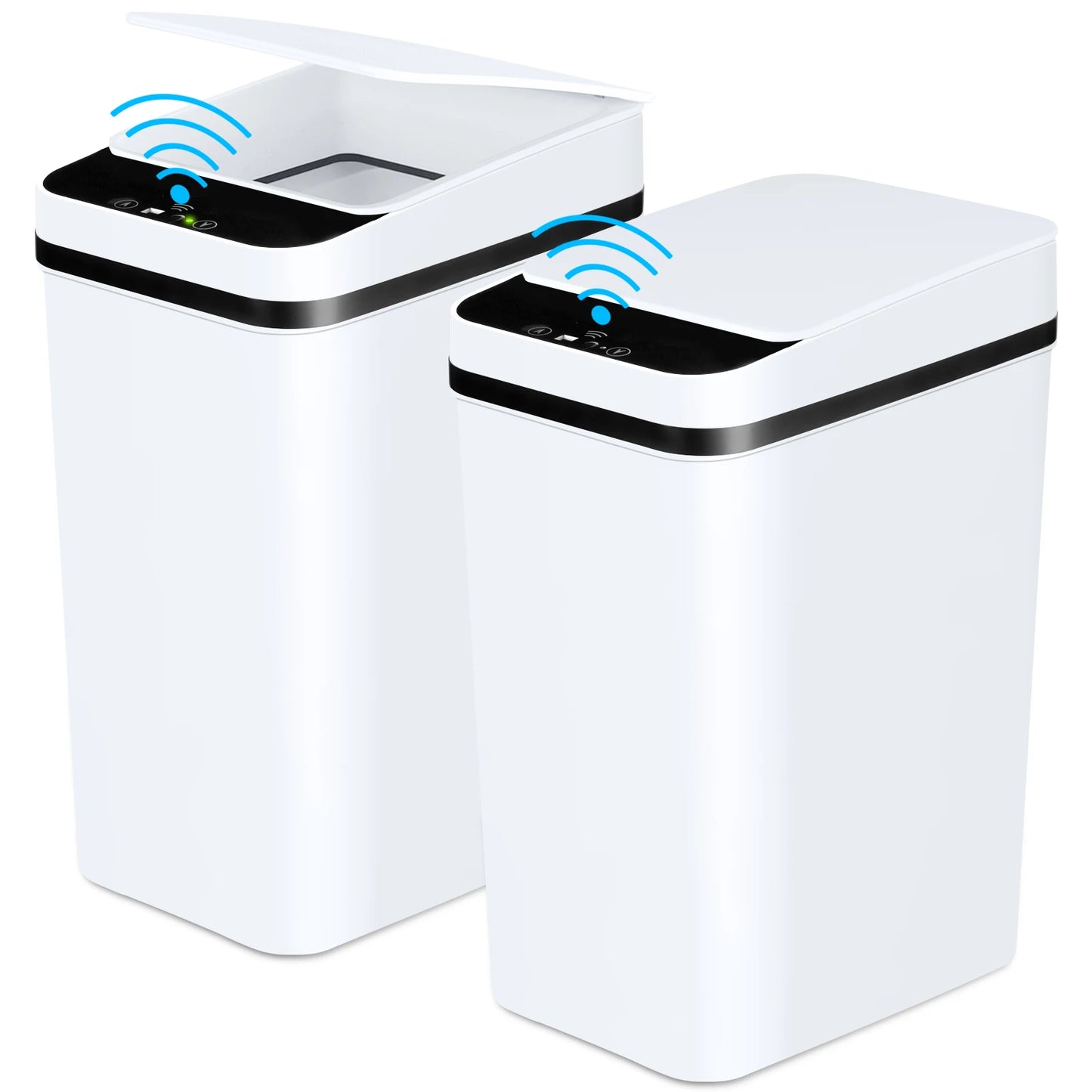 2-Pack 12L Touchless Motion Sensor Bathroom Trash Cans – Smart, Sleek, and Odor-Free