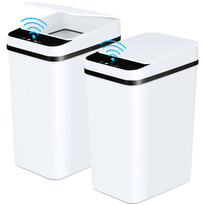 2-Pack 12L Touchless Motion Sensor Bathroom Trash Cans – Smart, Sleek, and Odor-Free