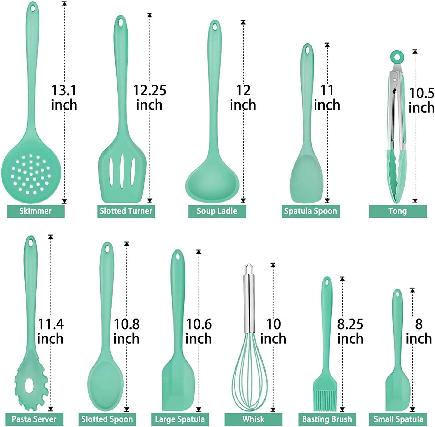 Complete, Durable, and Safe Silicone Kitchen Cooking Utensils Set