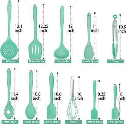 Complete, Durable, and Safe Silicone Kitchen Cooking Utensils Set