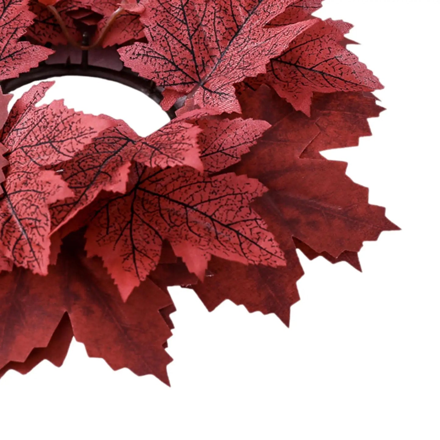 Maple Leaves Fall Wreath Candle Ring for Dining Room Thanksgiving Day Porch