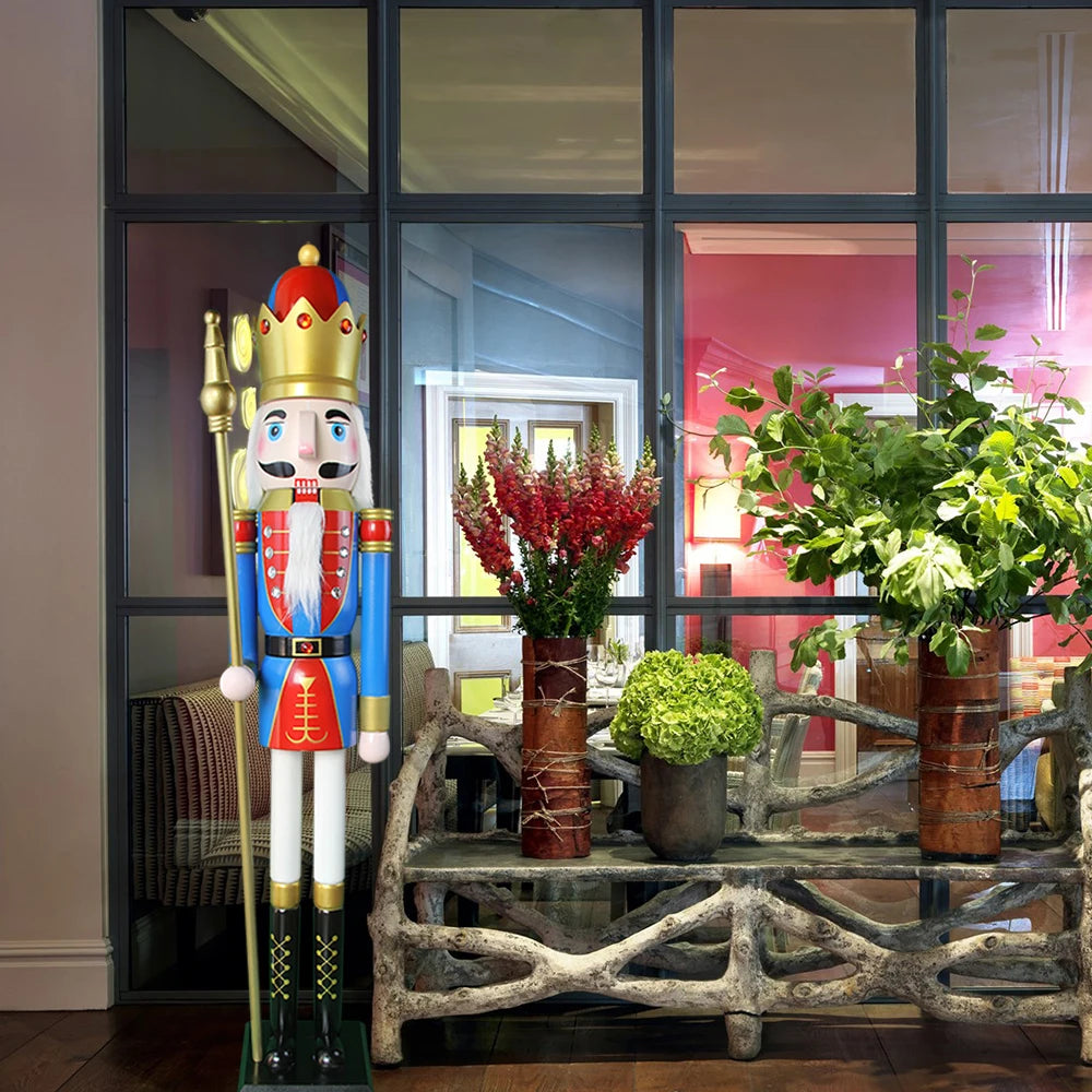 Elevate Your Holiday Décor with the 4ft Blue and Red King Nutcracker