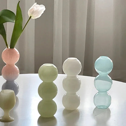 Bubble Glass Flower Vase – A Modern Touch of Elegance for Your Space