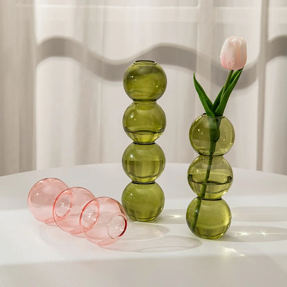 Bubble Glass Flower Vase – A Modern Touch of Elegance for Your Space