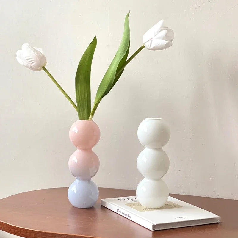 Bubble Glass Flower Vase – A Modern Touch of Elegance for Your Space