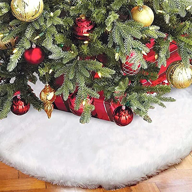 Plush Faux Fur Christmas Tree Skirt