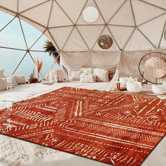 Bohemian Style Plush Carpet - Ethnic Retro Lounge Rug