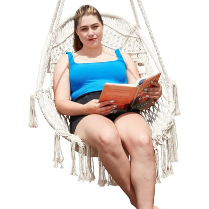 Relax in Style: Chair Hanging Rope Swing with Cushions