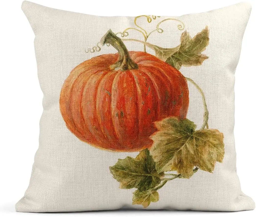 Linen Throw Pillow Cover Autumn Pumpkin Home Decoration Pillowcase Sofa Bed Sofa Square Cushion Cover Autumn pillowcase