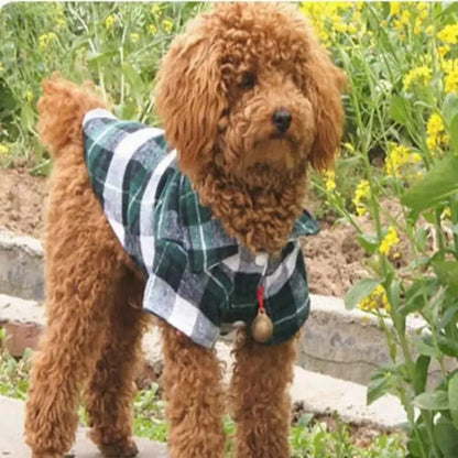 Pet Clothes for Small Dogs and Cats - Plaid Fall and Winter Shirt