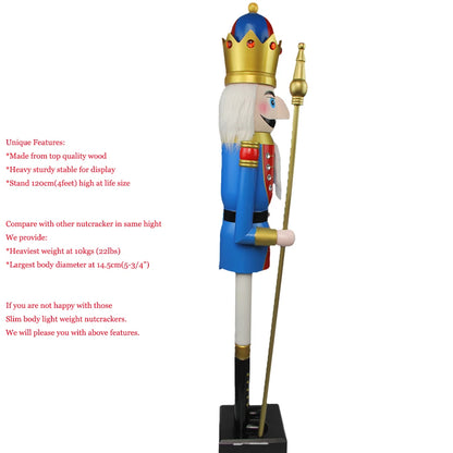 Elevate Your Holiday Décor with the 4ft Blue and Red King Nutcracker