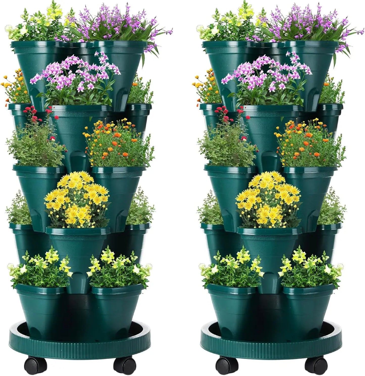 2 Set 5-Tier Stackable Planters – Grow Your Garden in Style