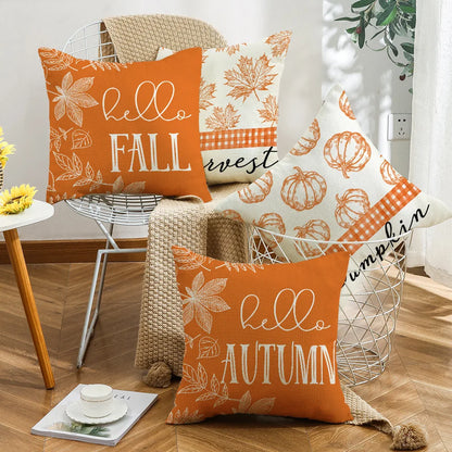 Farmhouse Charm Thanksgiving Pillow Cover