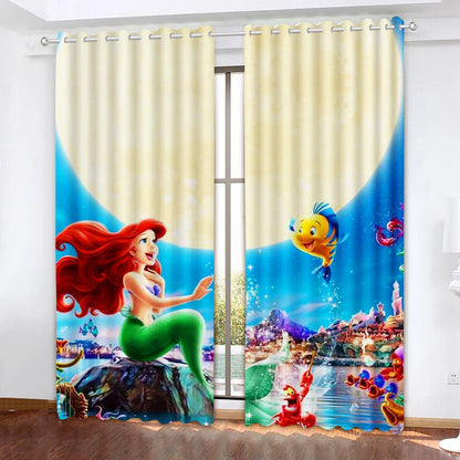 Ariel Mermaid Blackout Curtains – Fun Kids' Bedroom Decor!