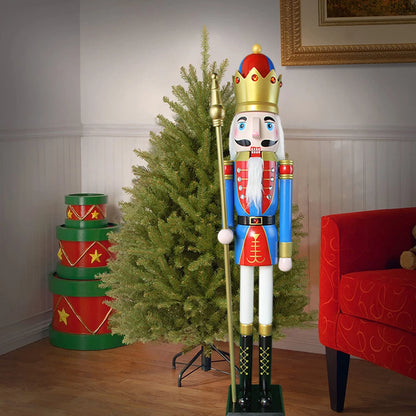 Elevate Your Holiday Décor with the 4ft Blue and Red King Nutcracker