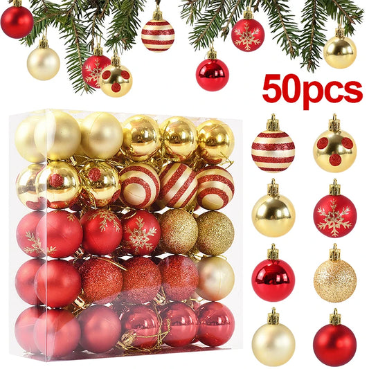 50Pcs/box Christmas Balls Christmas Tree Ornaments Ball Christmas Hanging Tree Pendants