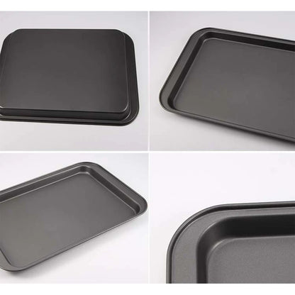 Versatile Pizza, Cake, and Bread Pan Non-Stick Carbon Steel Rectangle Baking Tray