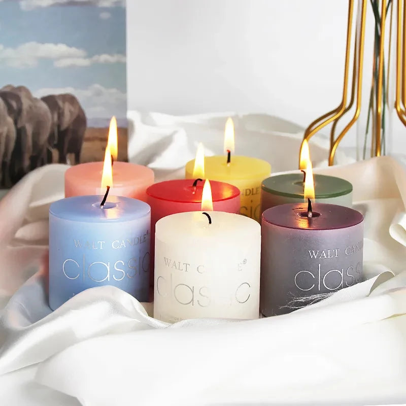 Classic Scented Cylindrical Candles – 8 Natural Fragrances for Holidays & Parties