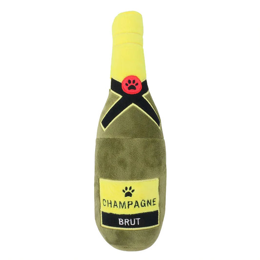 Plush Champagne Bottle Dog Toy: Fun and Fancy for Your Furry Friend