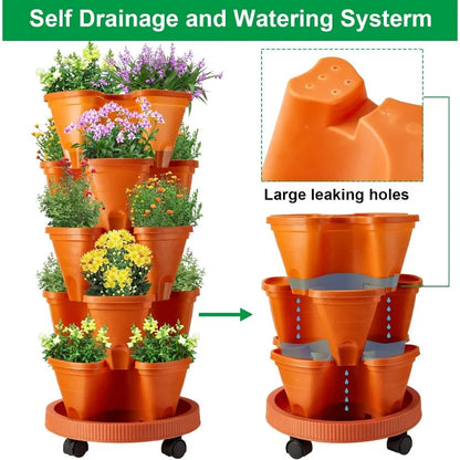 2 Set 5-Tier Stackable Planters – Grow Your Garden in Style