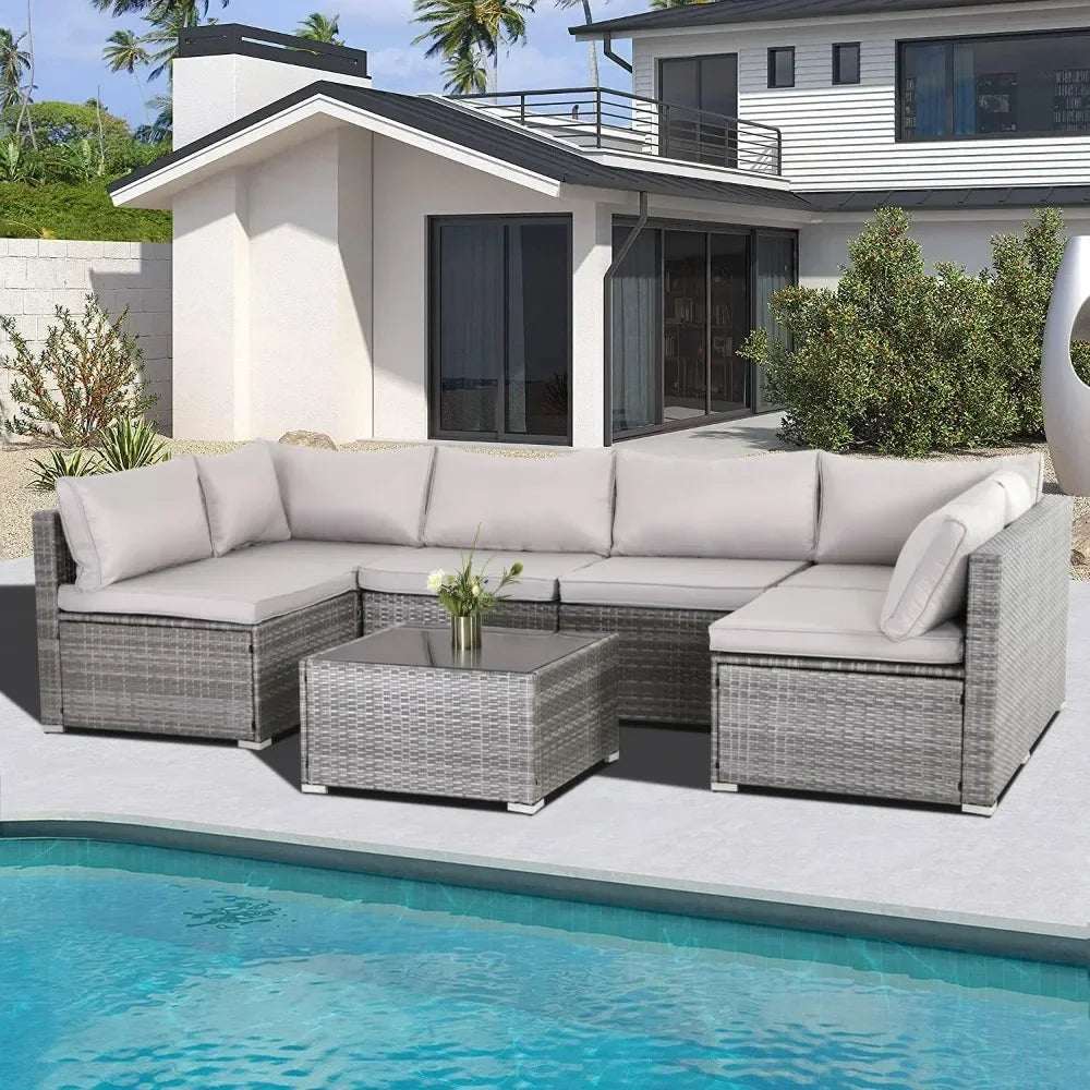 Elevate Your Outdoor Space: 7/8 Pieces Modular Patio Furniture Set