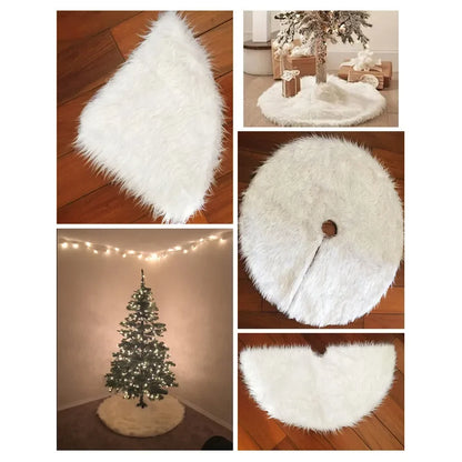 Plush Faux Fur Christmas Tree Skirt