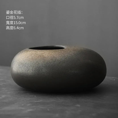 Elegant Simplicity: Japanese-Style Black Terracotta Vase