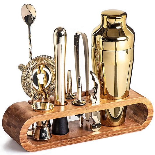 10-Piece Premium Mixology Cocktail Set with Bamboo Stand – Perfect Gift for Cocktail Lovers