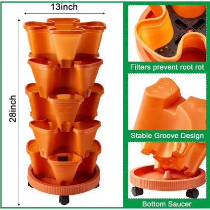 2 Set 5-Tier Stackable Planters – Grow Your Garden in Style