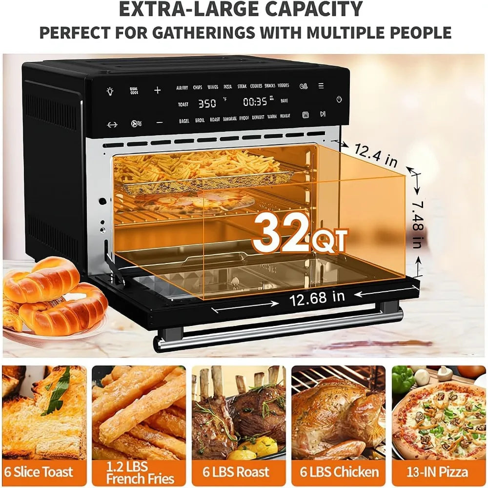 32 QT Air Fryer Oven Combo - 18-in-1 Extra Large Convection Toaster Oven