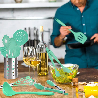 Complete, Durable, and Safe Silicone Kitchen Cooking Utensils Set