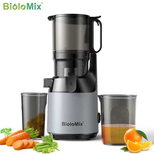 BioloMix Cold Press Juicer with 130mm Feed Chute – BPA-Free, High Juice Yield