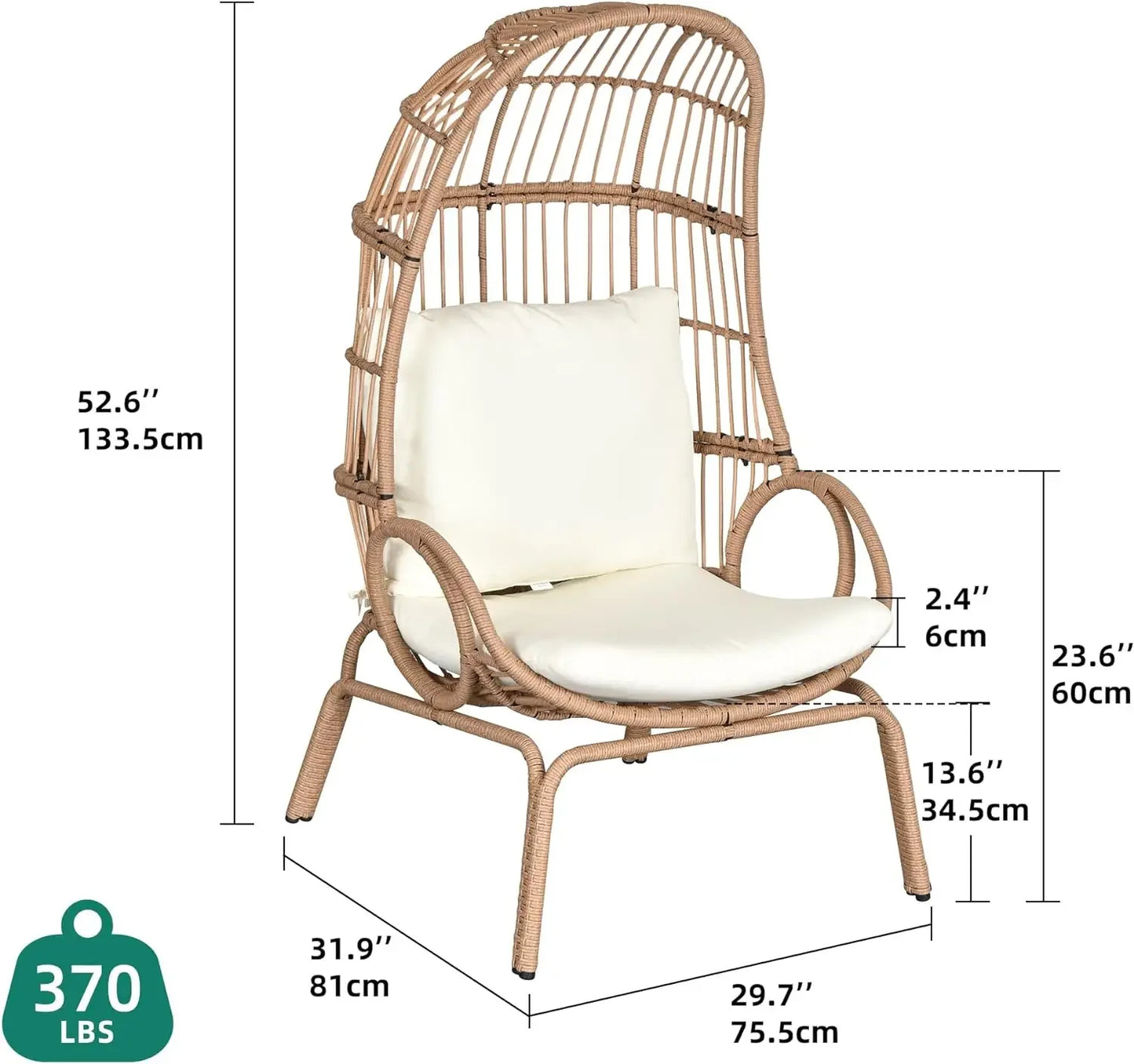 Elevate Your Space with the Outdoor Narrow Wicker Egg Chair