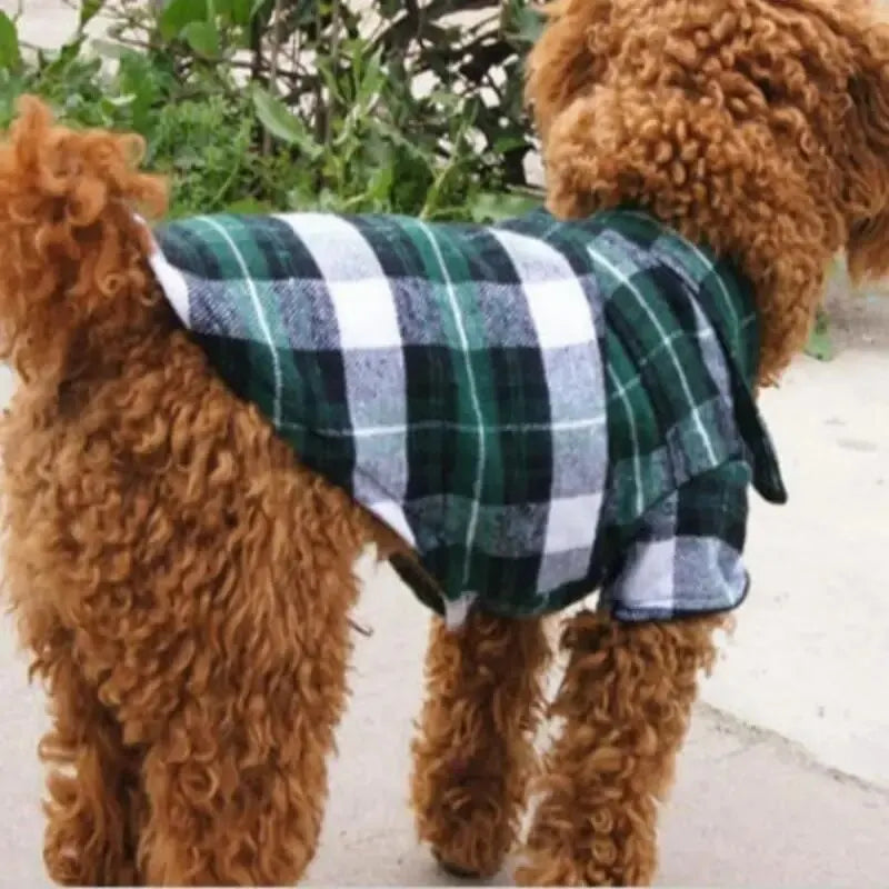 Pet Clothes for Small Dogs and Cats - Plaid Fall and Winter Shirt